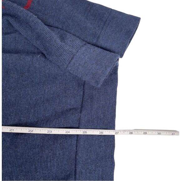 Horny Toad Men’s Size Medium Vector Navy Blue Red Merino Wool V-Neck Sweater - Picture 8 of 8